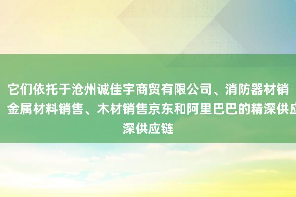 它们依托于沧州诚佳宇商贸有限公司、消防器材销售、金属材料销售、木材销售京东和阿里巴巴的精深供应链